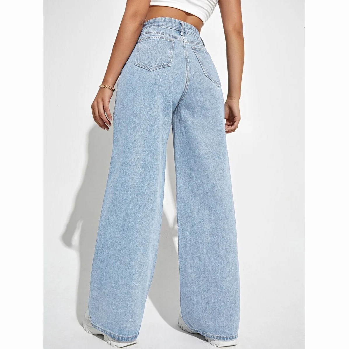 2026 new summer European and American jeans, fashionable and casual high-waisted slim straight denim trousers hot style y2k