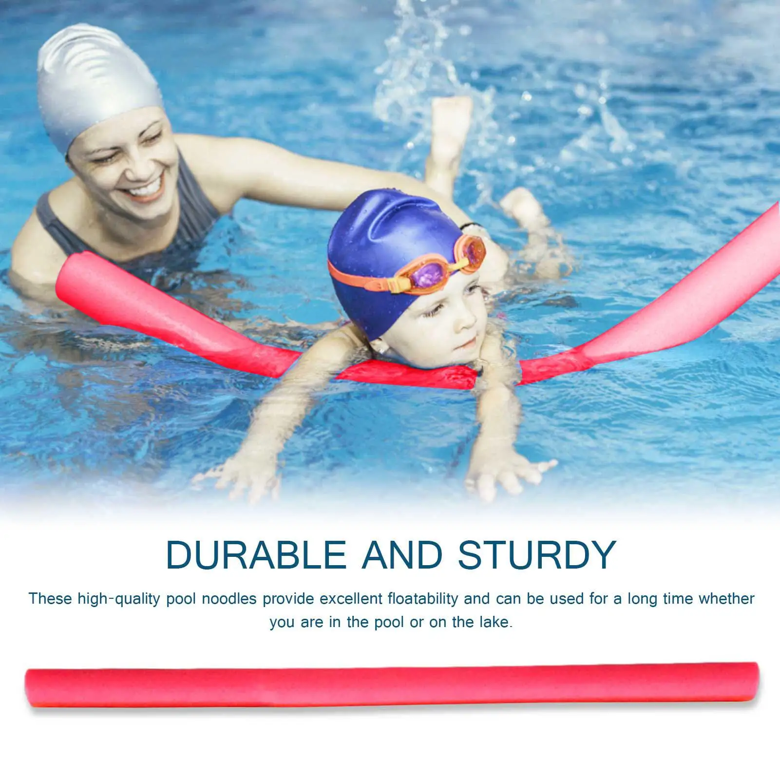 عصا المعكرونة لحمام السباحة، عصا رغوة مساعدة للسباحة، أداة تعويم ملونة، رغوة صلبة قابلة لإعادة الاستخدام، ملحقات حمام السباحة #6