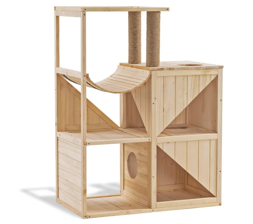 

Lrustic Handmade Multifunctional Creative Natural Texture Cat Villa Enclosures Cat Tree House