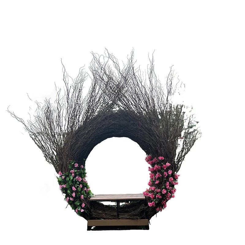 

Уличная качель-гнездо в стиле инфлюенсеров, для фотосессий, для живописных мест Бали, отелей, гостевых домов, креативная лампа-часы из ротанга