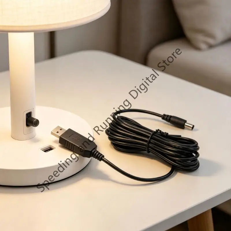 Usb To 5.5x2.1mm Converter DC5.5MM Barrel Power Cable Connector 1.5V/3V/4.5V/6V Charging cable For LED Strip Camera