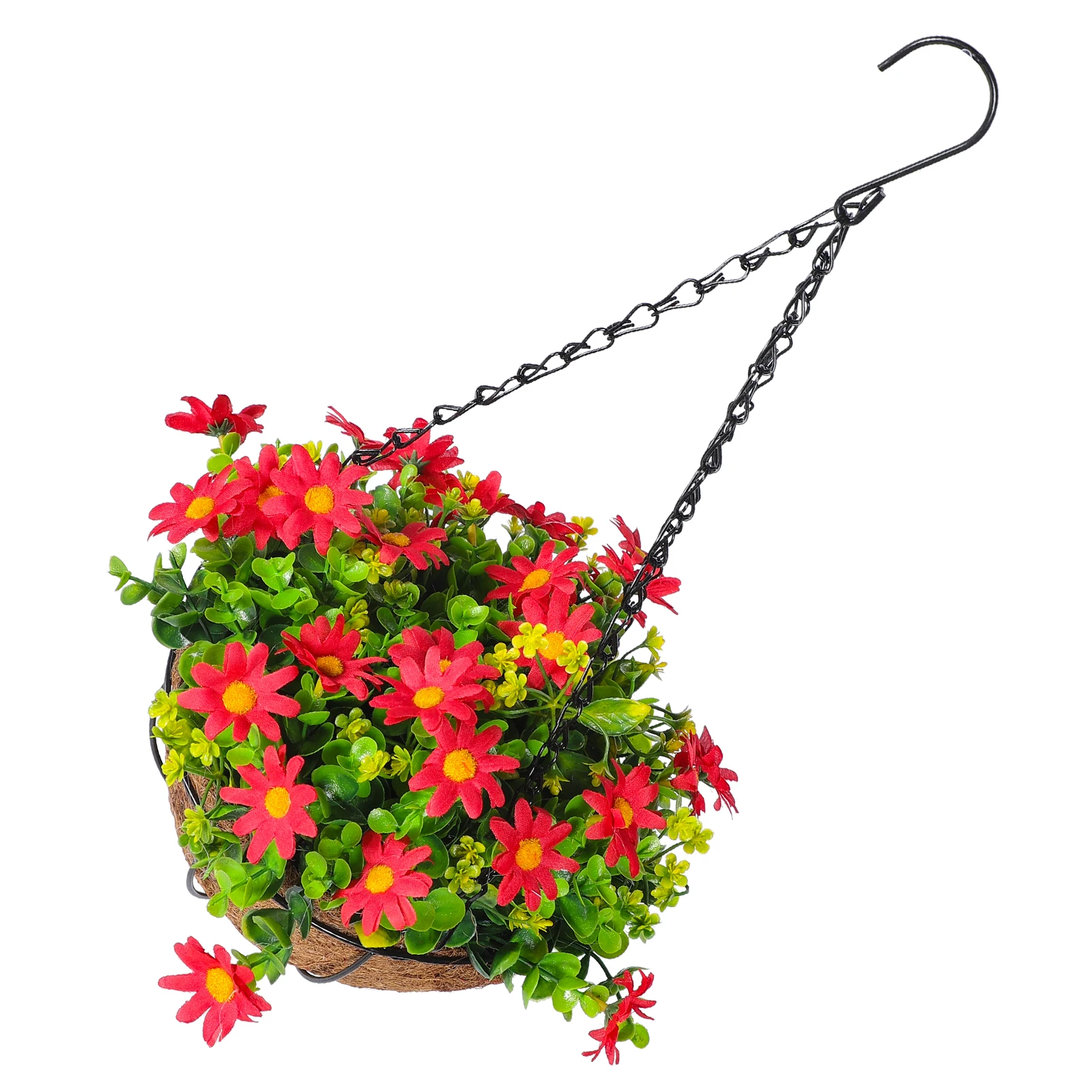 

Artificial Hanging Baskets Plastic Flowers Wall Mounted Planters Home Garden Decor Premium Material Indoors Outdoors Use
