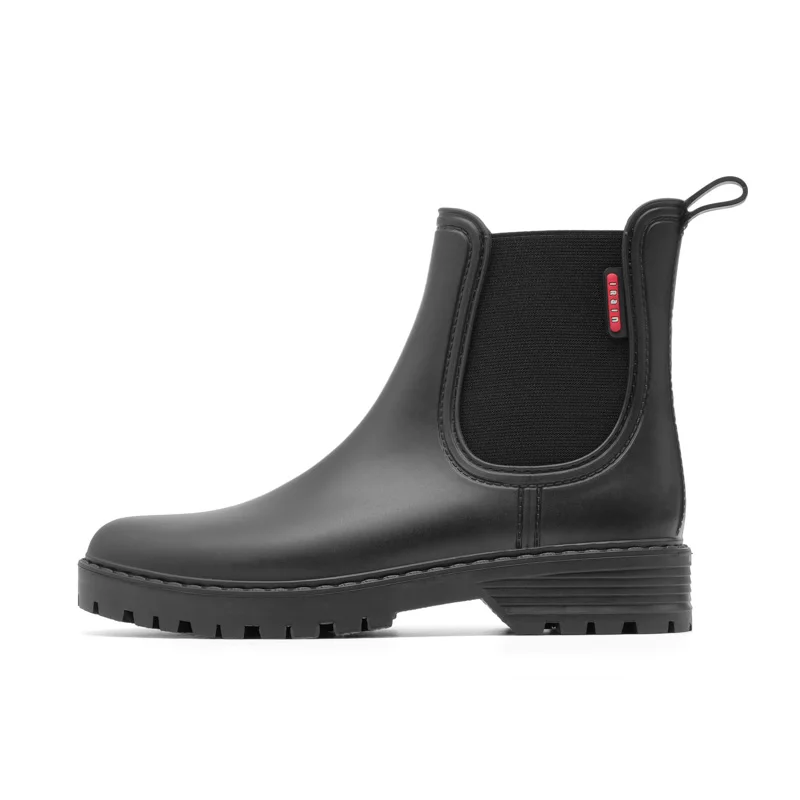 Women's short tube anti slip rain shoes lightweight waterproof water shoesfashionable Chelsea rain boots, PVC one-time moldin