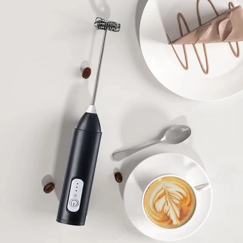 Electric Coffee and Milk Mixer 3-Speed Rechargeable Hand-Held Mixer Mini Coffee Foam Machine Kitchen Tools Eggbeater
