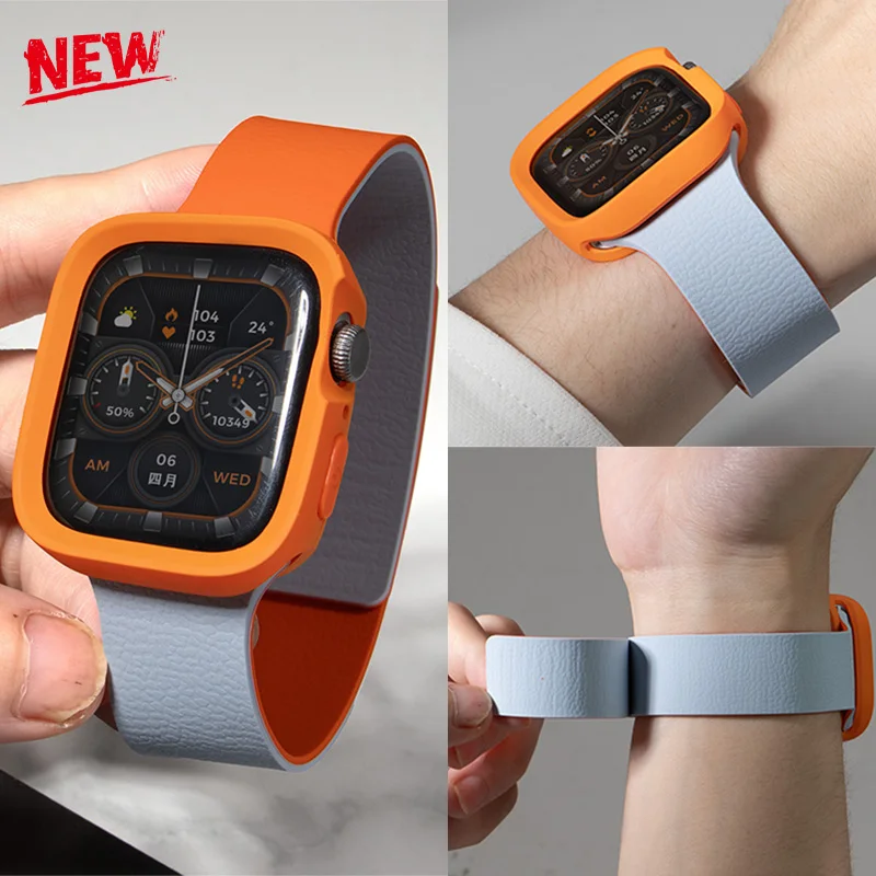 TPU-Hülle+Silikonarmband für Apple Watch Ultra 3 49mm Schutzabdeckung Armband für Series11 10 42/46mm 9 8 7 6 SE 44mm 45mm