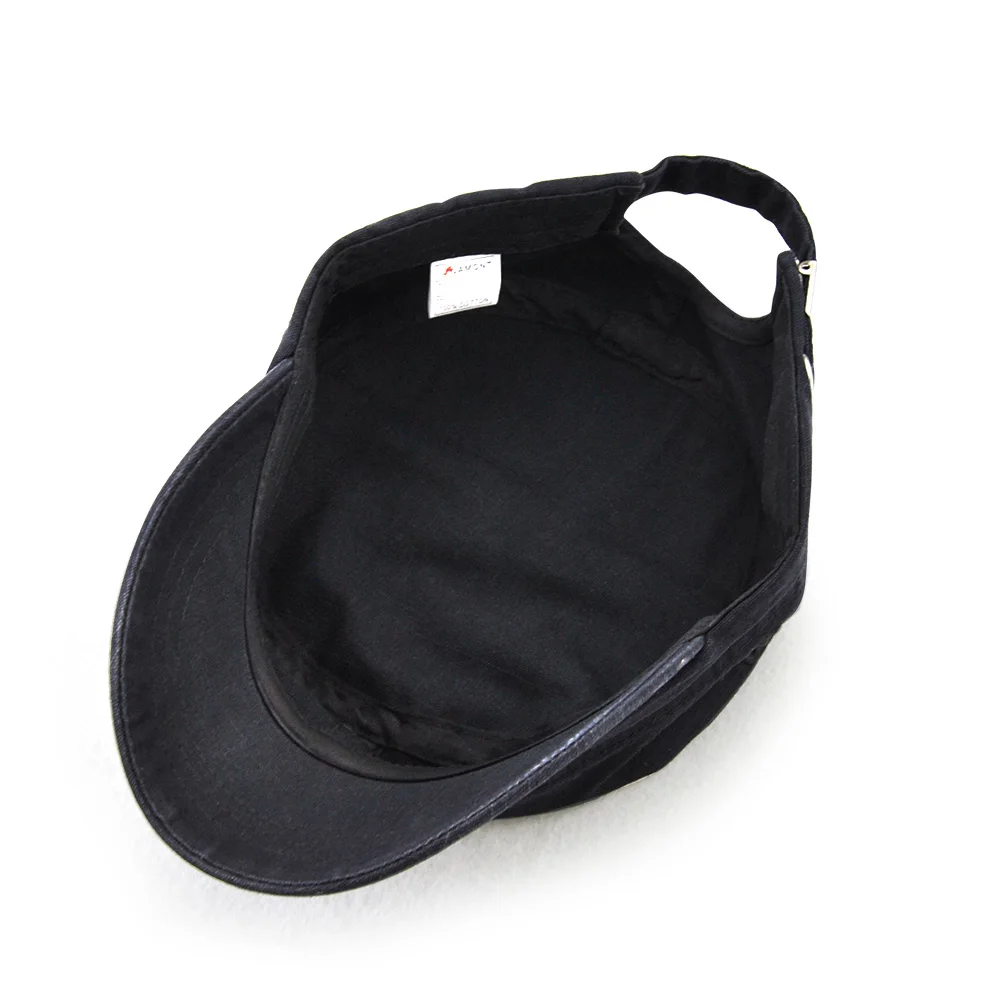 Classic Washed Cotton Military Cap Men Vintage Gorra Army Hat Casual Autumn Flat Top Caps Women Adjustable Cadet Hats Chapeau