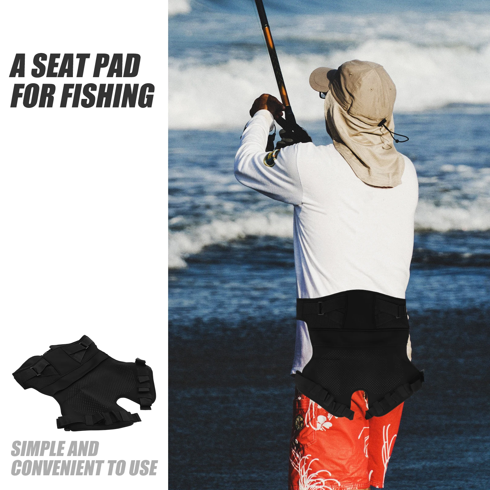 

Portable Fishing Seat Pad Thickened Support Adjustable Elastic B Anti Moisture Outdoor Cushion for Long Sitting Comfort Premium