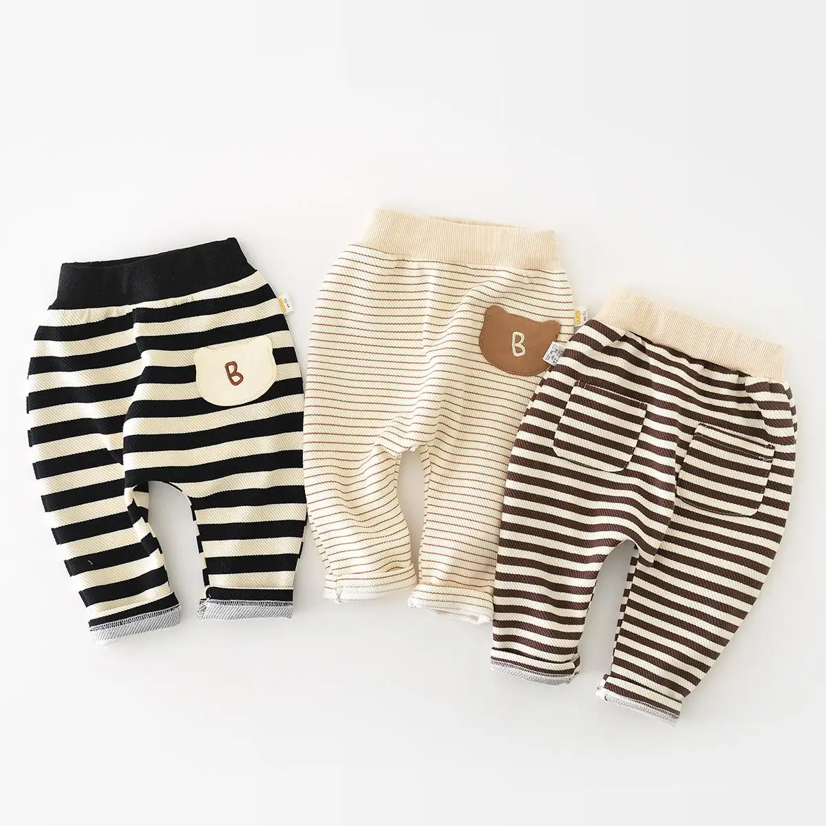 

Autumn New Baby Striped Trousers Infant Boy Big Pp Pants Children Casual Pants Toddler Girl Harem Pants Kids Clothes