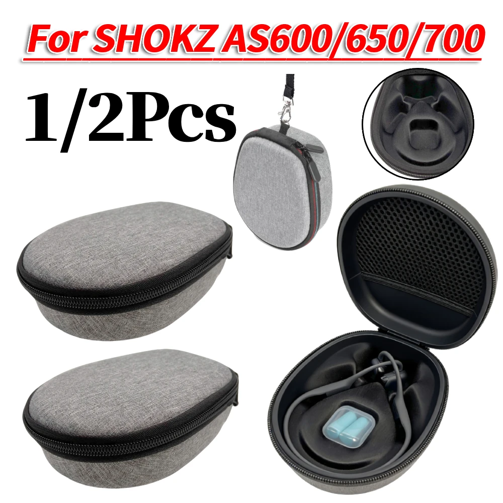 1/2Pcs Bone Conduction Headphone Box Shockproof Hard Protective Case with Mesh Bag Waterproof Earphone Shell For SHOKZ AS600/650