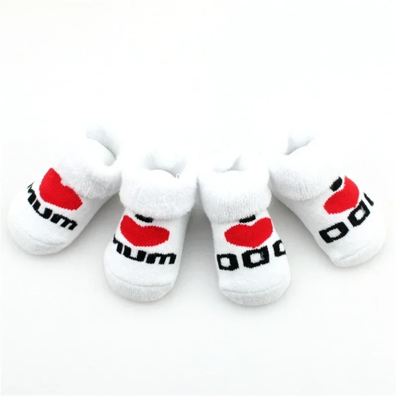 

Baby Socks Cotton Mini Cute Girls Boys Love Dad Love Mum Newborn Kids Socks Toddler Baby Floor Bedding Socks Baby Cheap Stuff