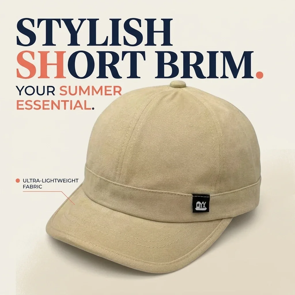 Short Brim Soft Top Duckbill Cap Unisex Summer Polka Dot Baseball Cap Versatile Round Crown Thin Light Sweet Fresh Casual Adjustable Sun Hat for Adults Men Women