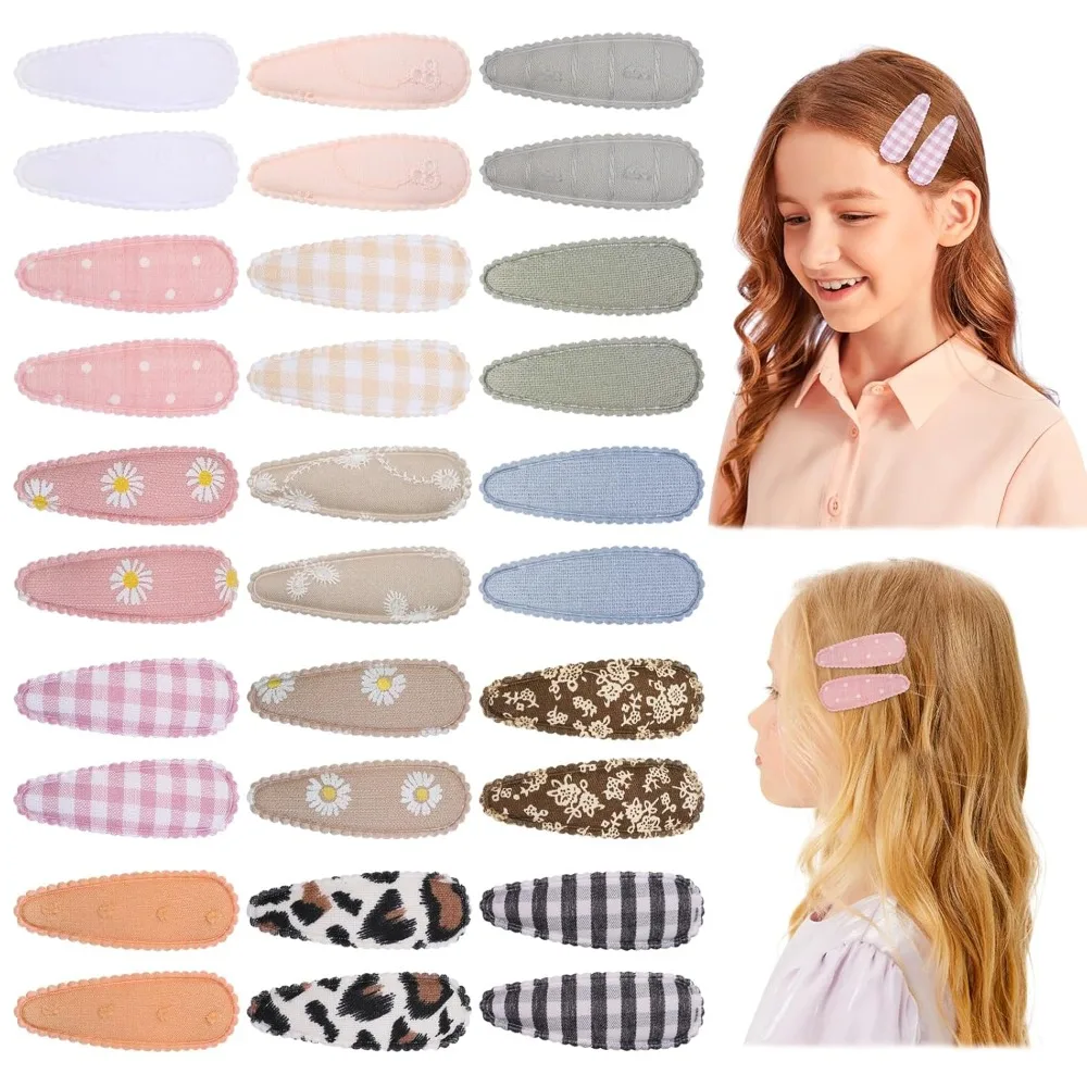 

Choicbaby, 30 шт., заколки для волос для малышей, заколки для волос с цветочным принтом для девочек, нескользящие заколки-заколки для детей, заколки