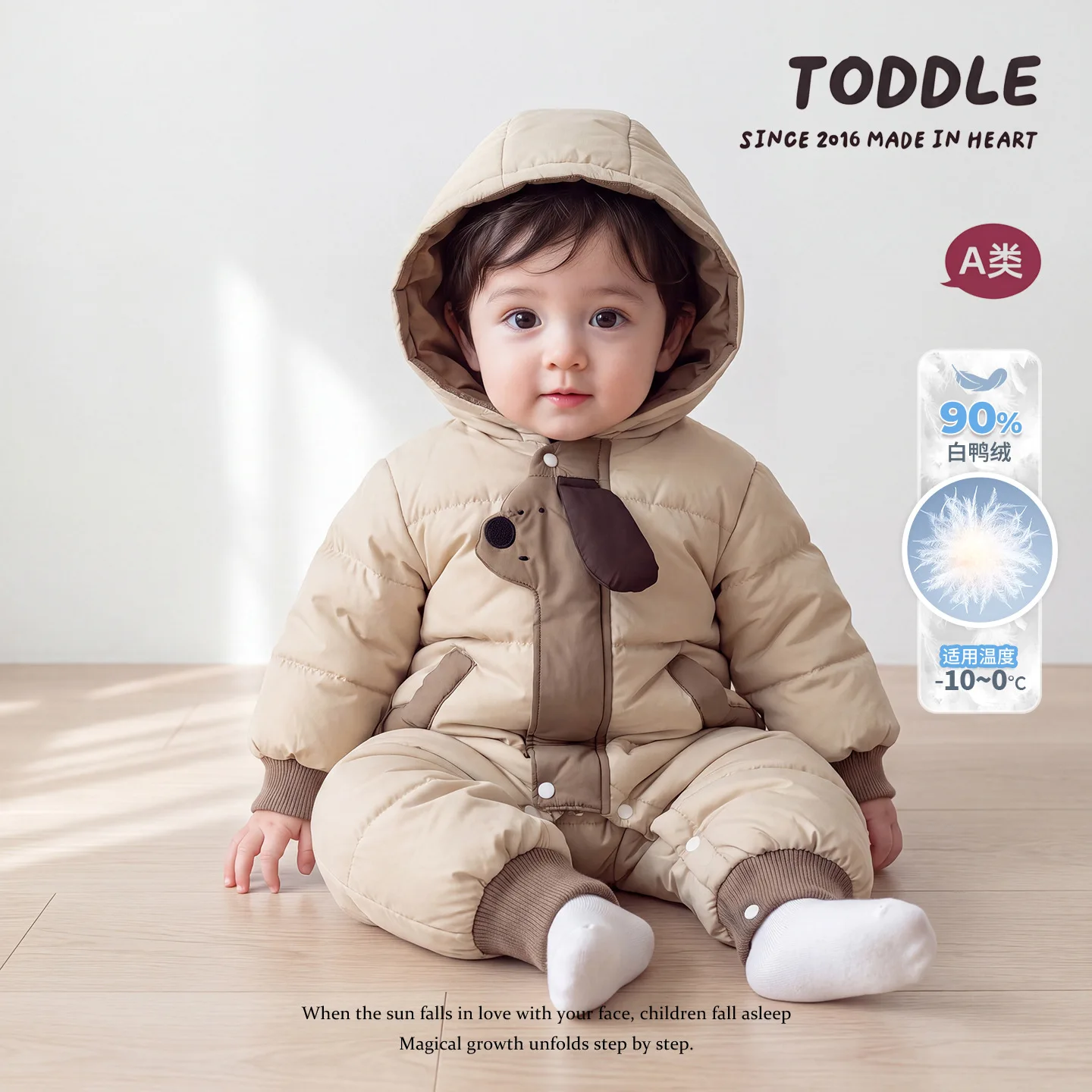 2026 New Winter Baby Boys 90% Down Romper | Stylish Warm Crawler Jumpsuit | Infant Going Out Outwear