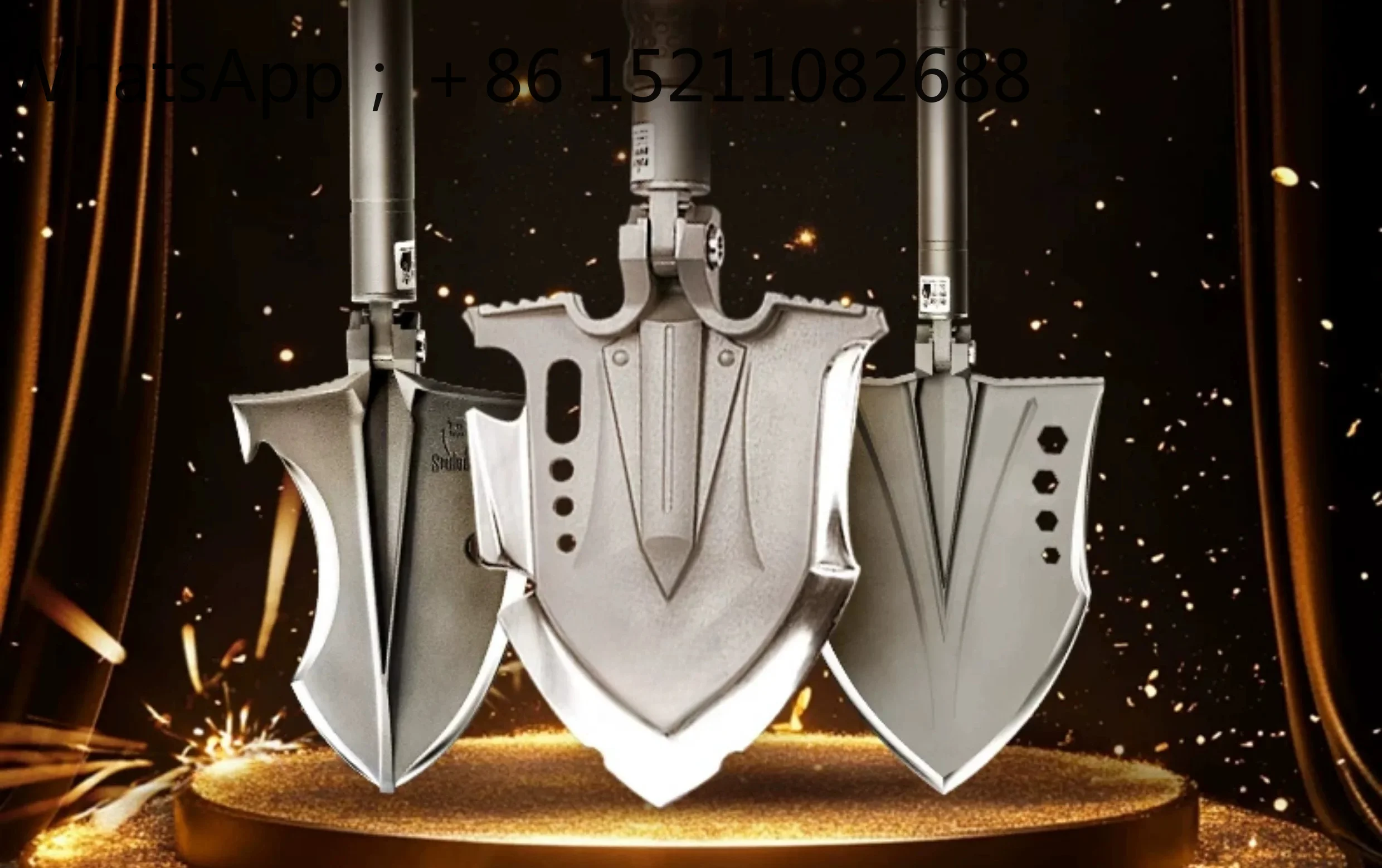 SCY Multifunctional Outdoor Spade Practical Portable Car Folding Manganese Steel Thickened Spade