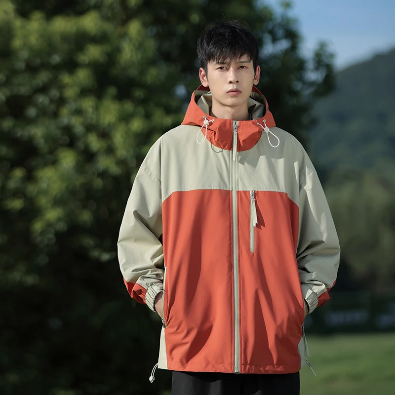New Outdoor Sports And Leisure Windproof Waterproof Jacket Men'S Fashion Spring And Autumn Hooded Loose Casual Versatile Coat
