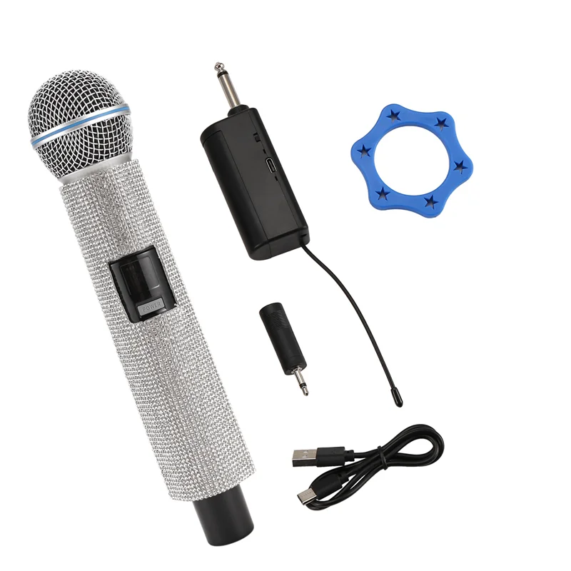 

【Hot Cake】Wireless Handheld Dynamic Microphone Karaoke Mic With Rechargeable Receiver For Wedding Speech Church Club