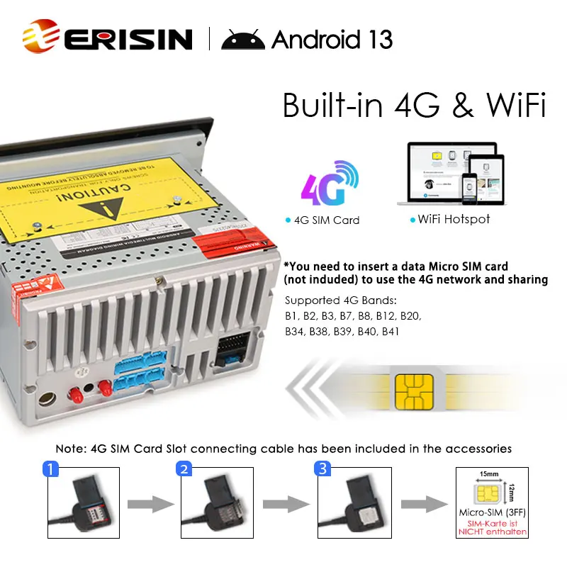 Erisin ES6771F Car Radio For Fiat Bravo Android 13 Multimedia Video Player GPS 4G Carplay Autoradio 2Din IPS Head Unit Stereo BT