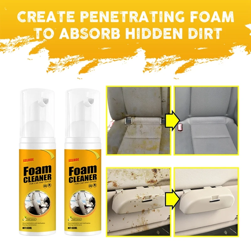 Car Foam Cleaner Interior Panel Seat Leather Ceiling Clean Wash Spray Agent Multipurpose Home Foam Dust Remover 30/60/100/150ML