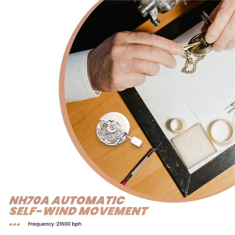 A20F-Japan NH70/NH70A Hollow Automatic Watch Movement 21600 BPH 24 Jewels High Accuracy Fit For Mechanical Watches
