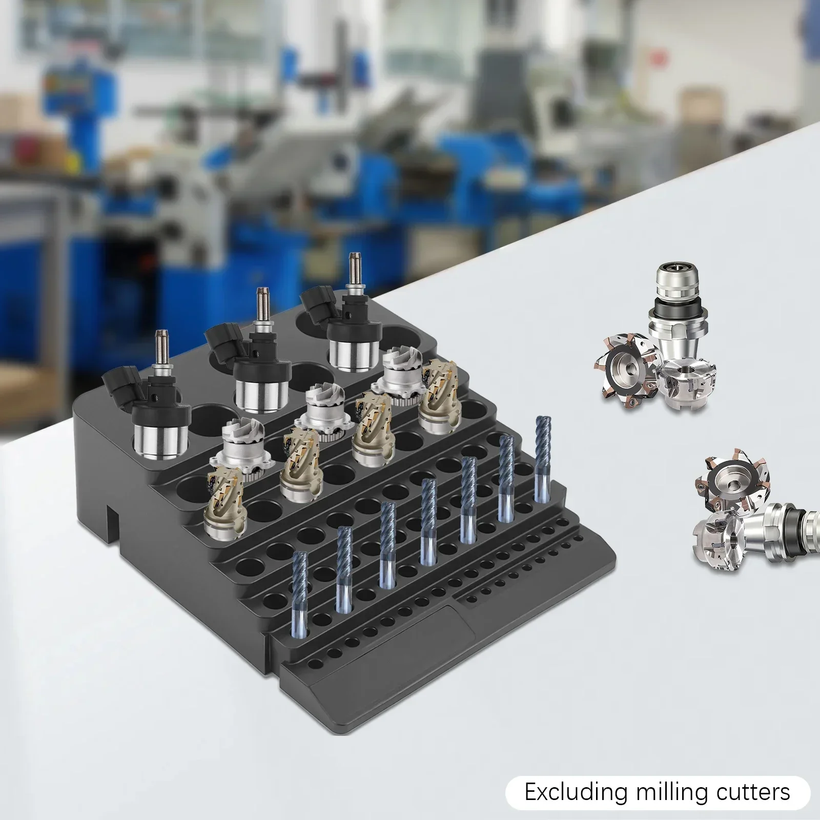 Scatola portaoggetti per fresa, 1 pezzo Portaoggetti nero Portautensili per pinza per punta da trapano Portaoggetti per organizer Contenitore 84 fori