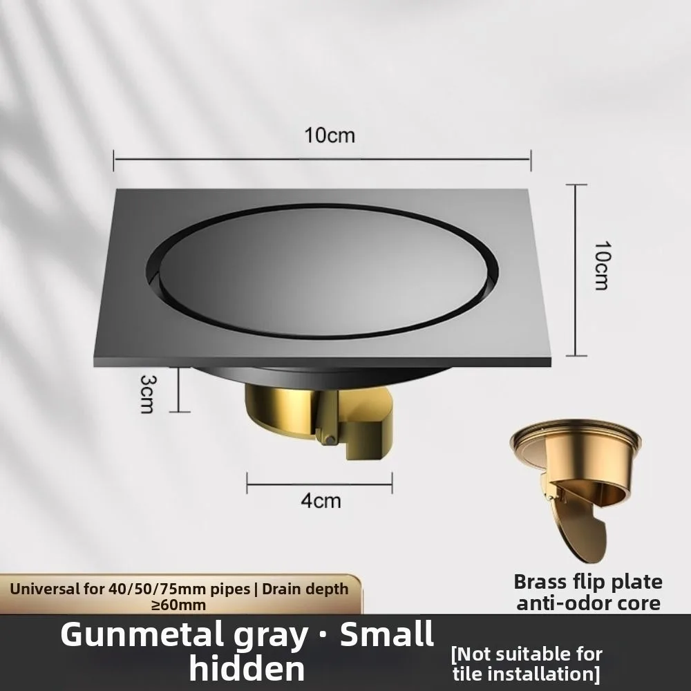 

Anti-Odor Stainless Steel Floor Drain Thickened Universal Shower Trap Filter Square Dual Use Floor Hair Catcher Bathroom