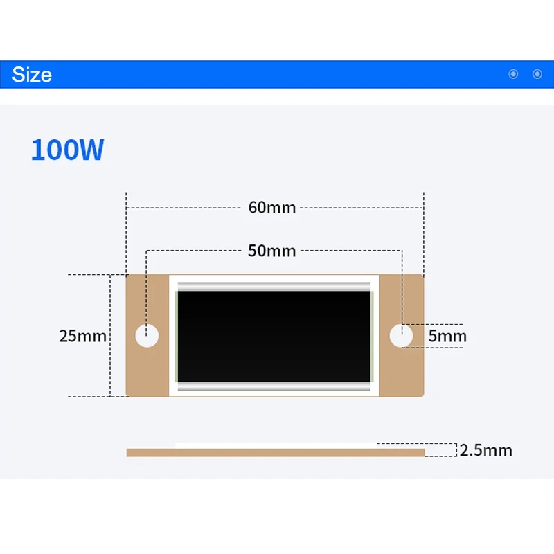 1PCS High Power 100W Dickschicht Nicht-Induktiver Widerstand 5R 10R 20R 40R 50R 100R 150 Ohm für RF Last Kupfer Platte – Detail 8