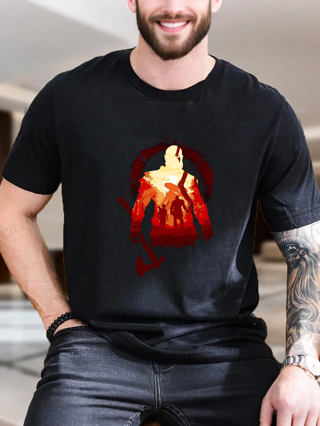 

New Arrival Fashion Adventure with the Gods Heavyweight Hot Sale Vintage Funny Fashionable Men's T-Shirt