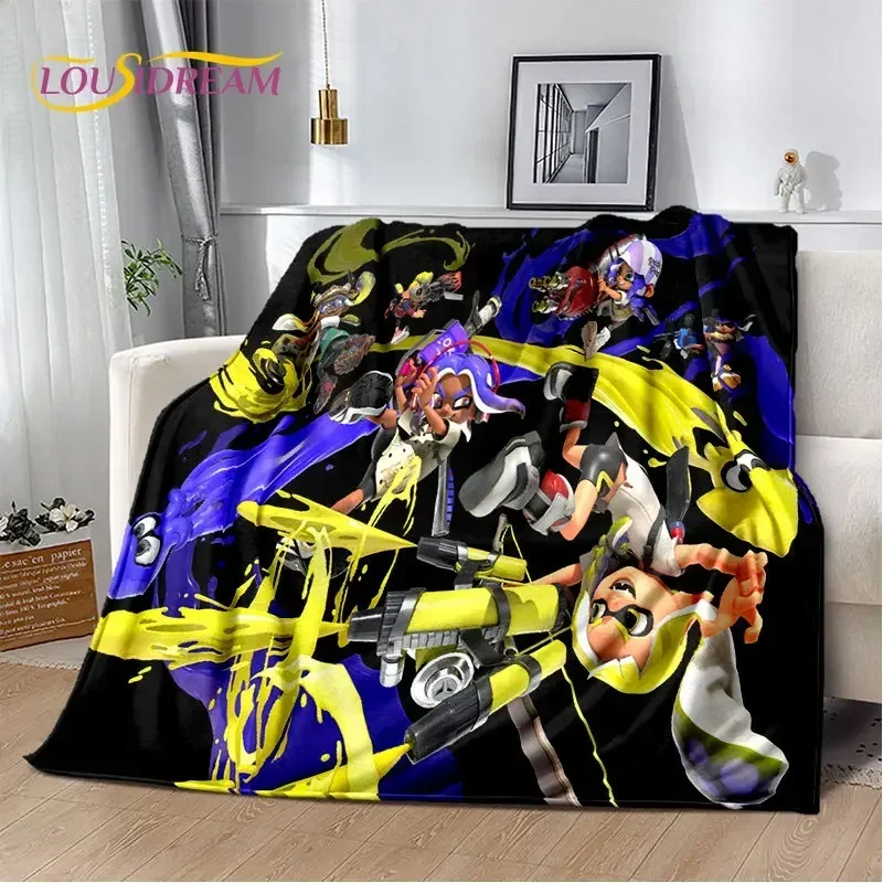 

Games,Splatoon, Cartoon Soft Plush Blanket,Flannel Blanket Throw Blanket for Living Room Bedroom Bed Sofa Picnic Cover Bettdecke