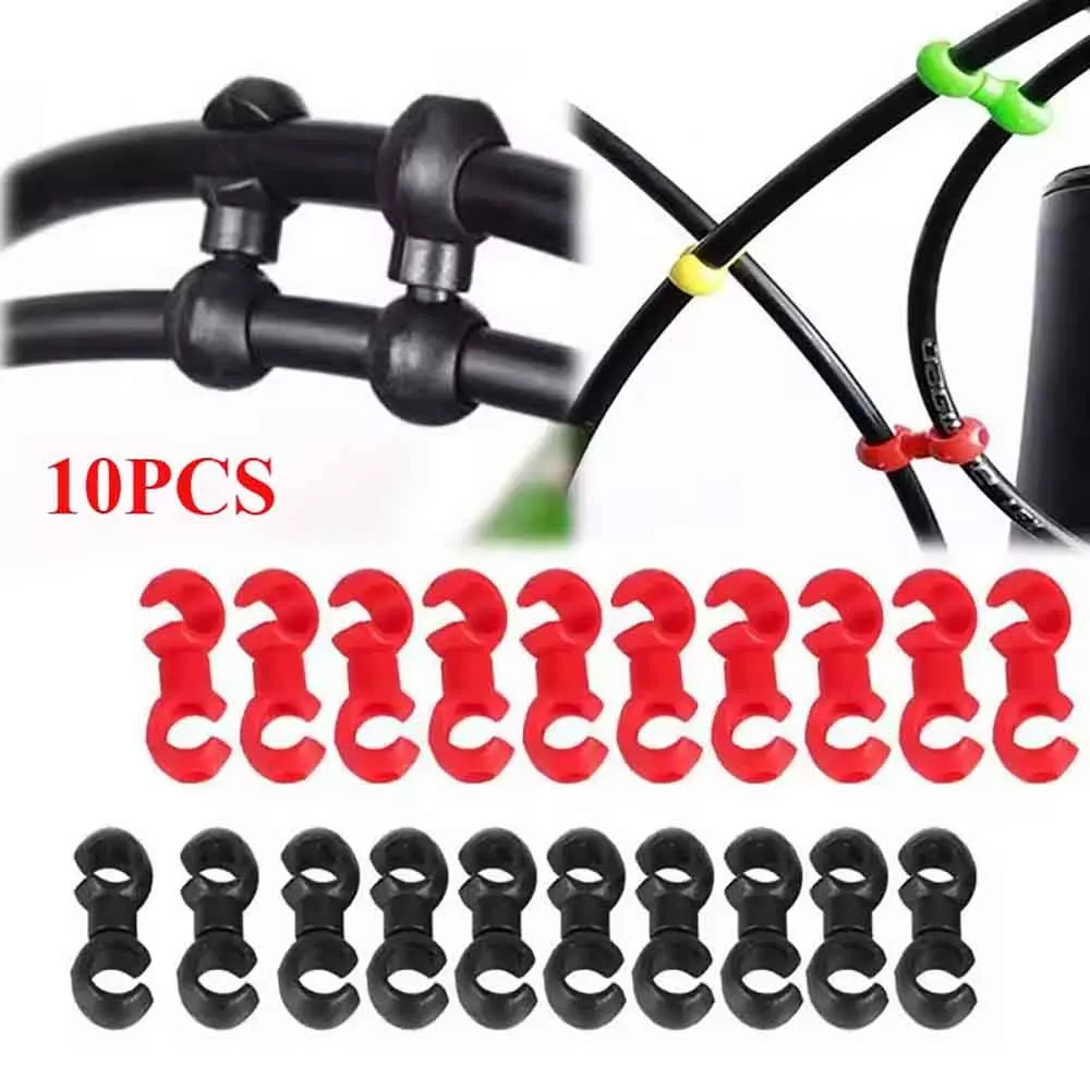 10pcs Double Elbow Cable Collector Mountain Road Bicycle Brake Gear Cable S Style Clips Universal Desktop Wall Wire Organizer
