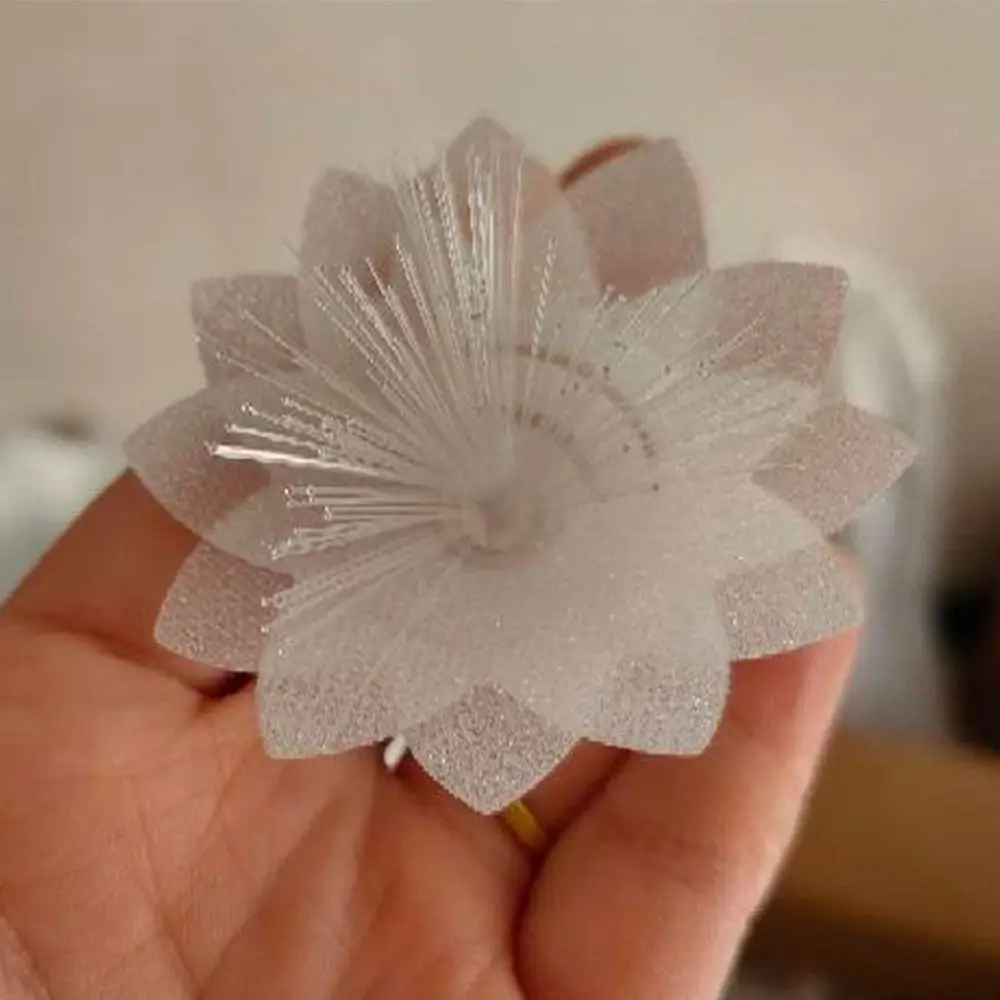 LED Fiber Optic Flower String Lights Battery Powered Flash Fairy Lamps Double Layered 1.5M/3M Christmas Tree Flower Lights