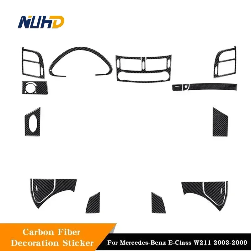 

For Mercedes-Benz E-Class W211 2003-2009 Car Carbon Fiber Protector Patch Parts Interior Decoration All-car Stickers Accessories
