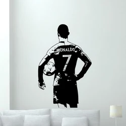 Ronaldo Wall Decal Vinyl Sticker Football Soccer Wall Sticker Living Room Bedroom Decor Kids Poster Mural Sport Player Gift A717