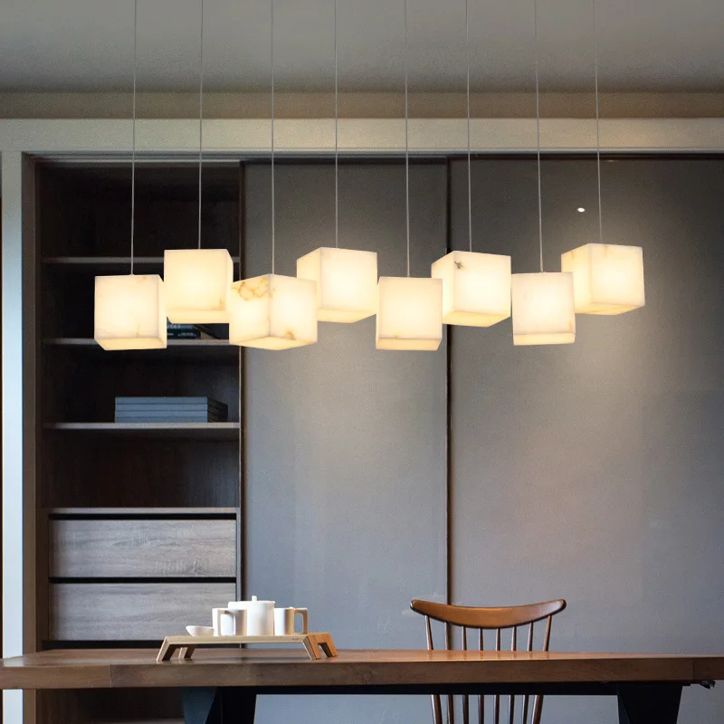 

Light luxury marble imported from Spain All copper restaurant chandelier Simple designer Bar table Model room Study tea