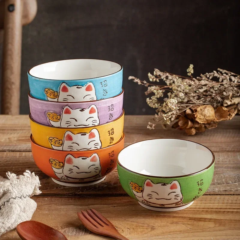 Japanese Hand-painted Porcelain Bowl Set Chinese Style Household Bowl Ceramic Gift Box Tableware