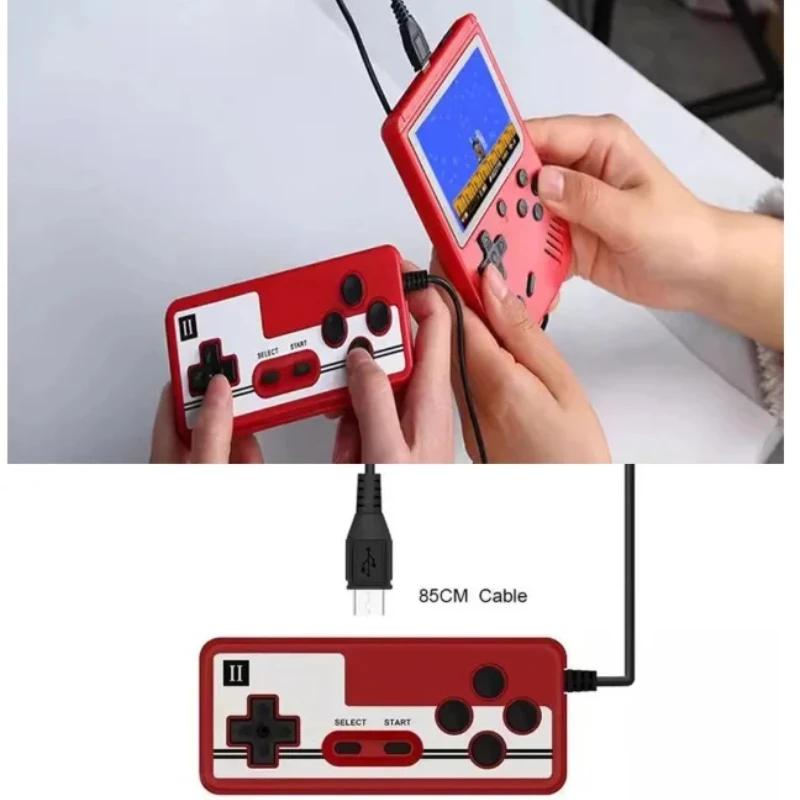 Consola de juegos portátil roja Retro, Mini consola de juegos para niños 400 en 1, consola portátil de doble juego clásica, compatible con 1P o 2P Play