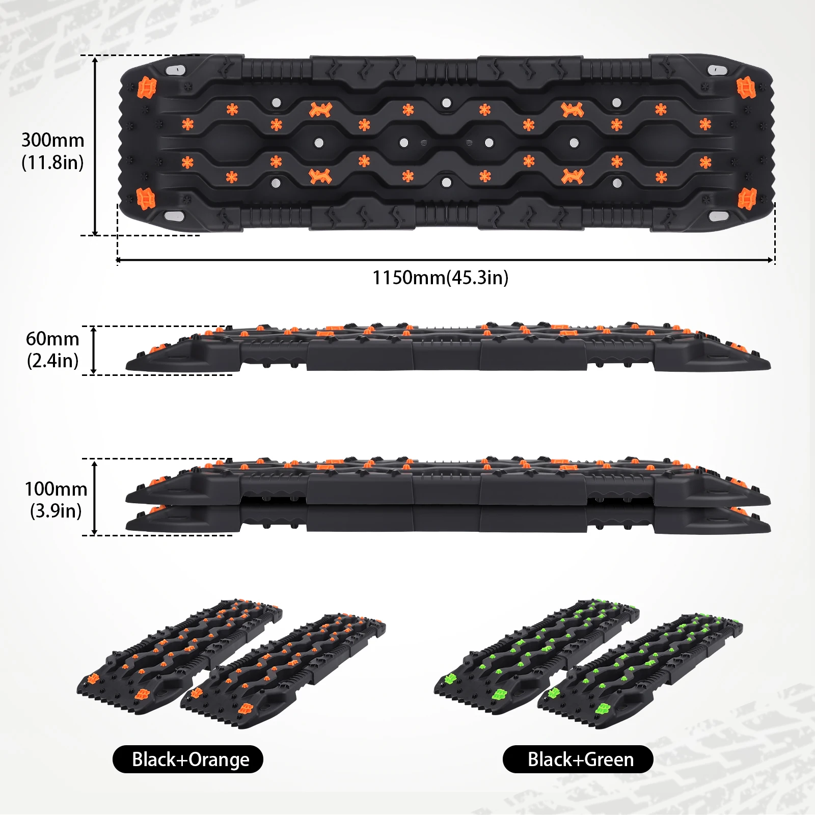 CNSPEED 10 TON Traction Boards with PP Material Recovery Boards for Off-road Vehicle Car Pickup SUV RV Pair Tire Traction Mats