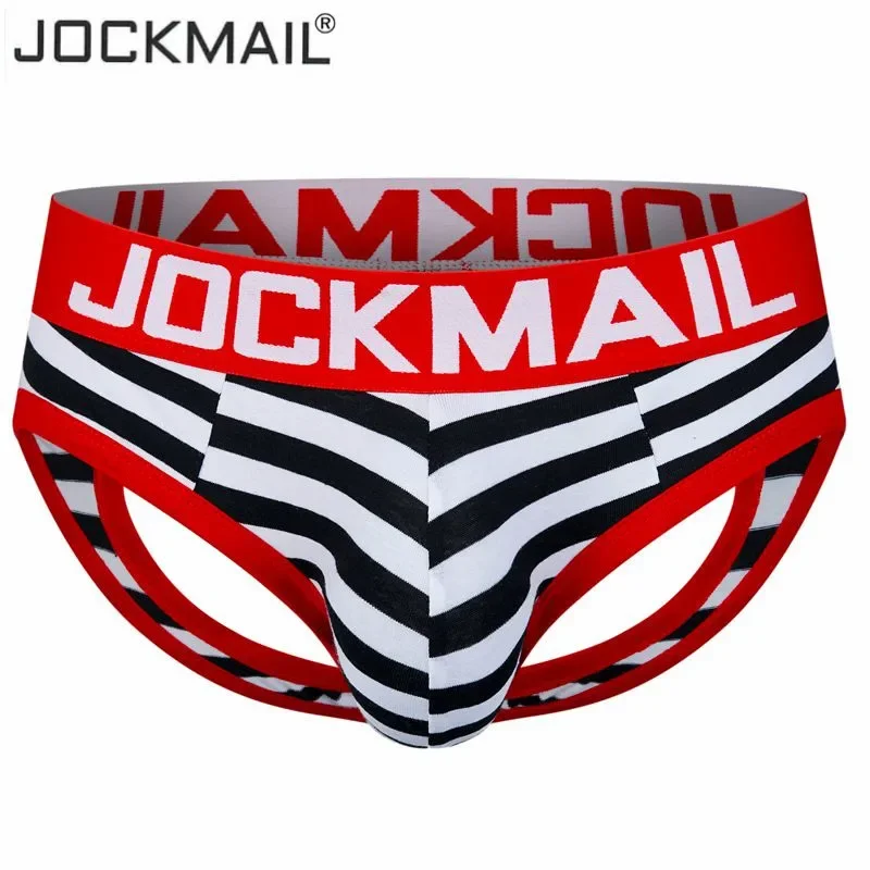 JOCKMAIL Sexy Men Underwear BOTTOMLESS Briefs Men Thong G-strings Tanga Short Underpants Gay Male Underwear Open Backless Crotch