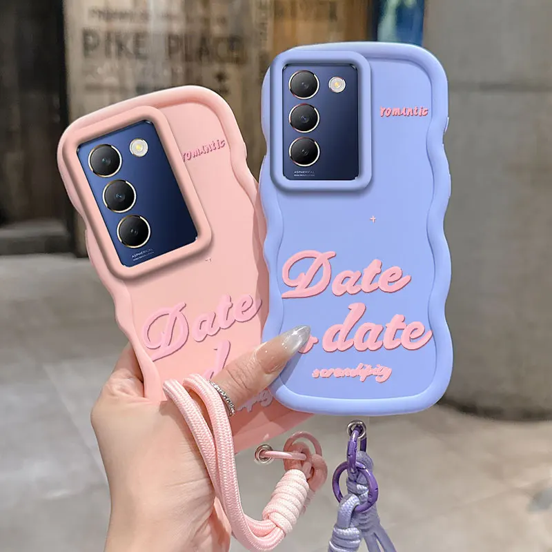 Casing HP vivo V40 SE, V Y T 3 51 33 28 30 53 S Lite, Desain Rapih dan Tali Lanyard, Modis, Fleksibel, Cocok