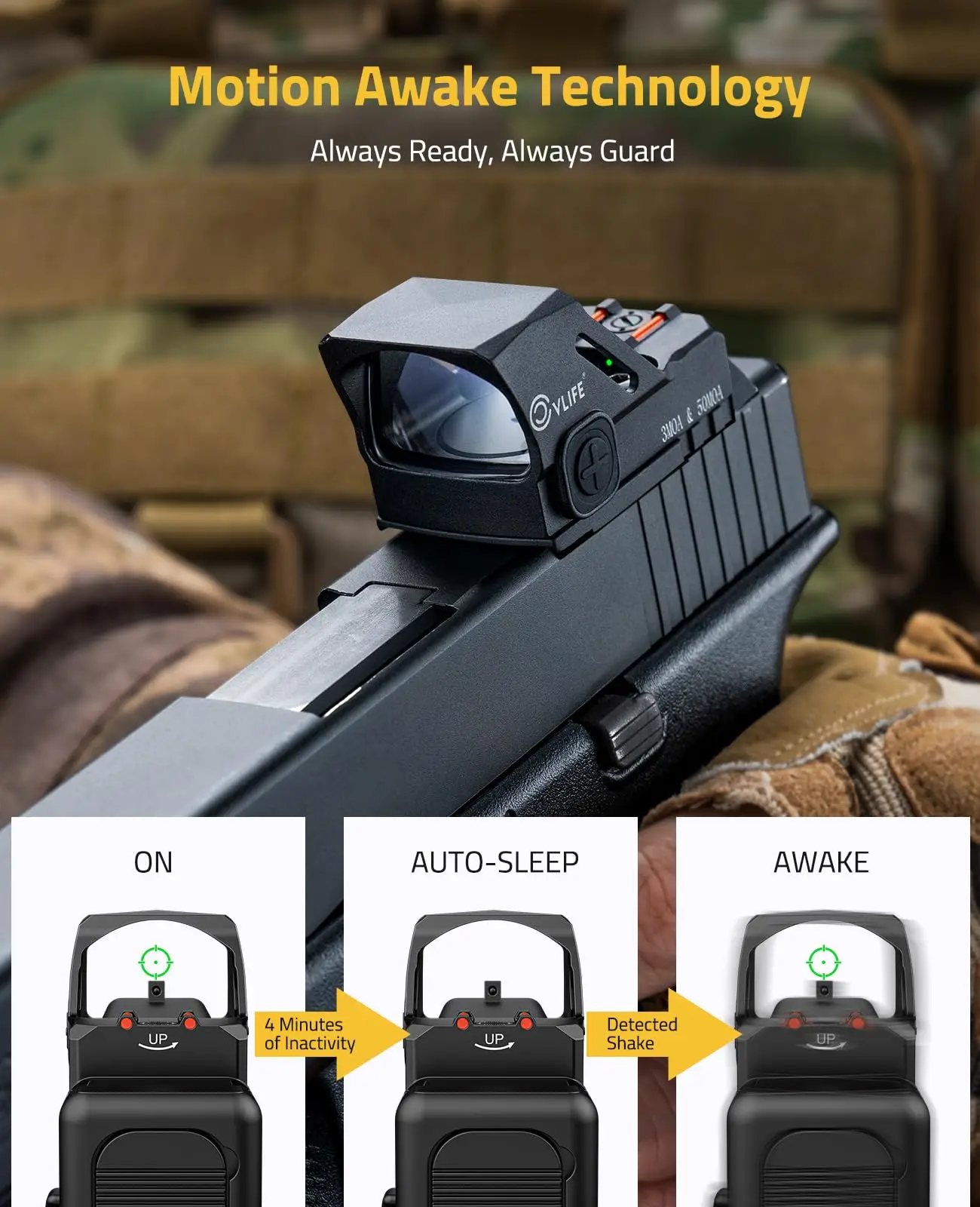 

Airsoft Green Dot Sight for Doctor Cut 3 MOA and 50 MOA Circle Reflex Sights Pistol Scope with Adapter for MOS 21mm Picatinny