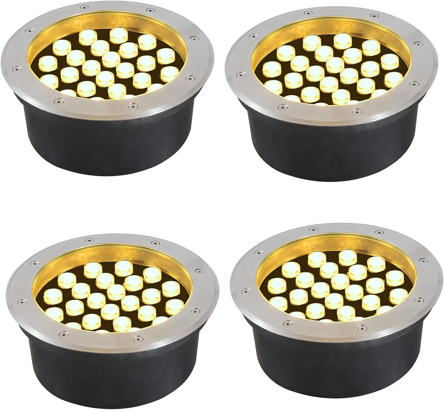 Outdoor Ground Lights 24W,Diameter 250mm,Light Line Voltage,Waterproof IP67,Wired Well Lights 220V12V Pathway,Walkway,Step,Deck