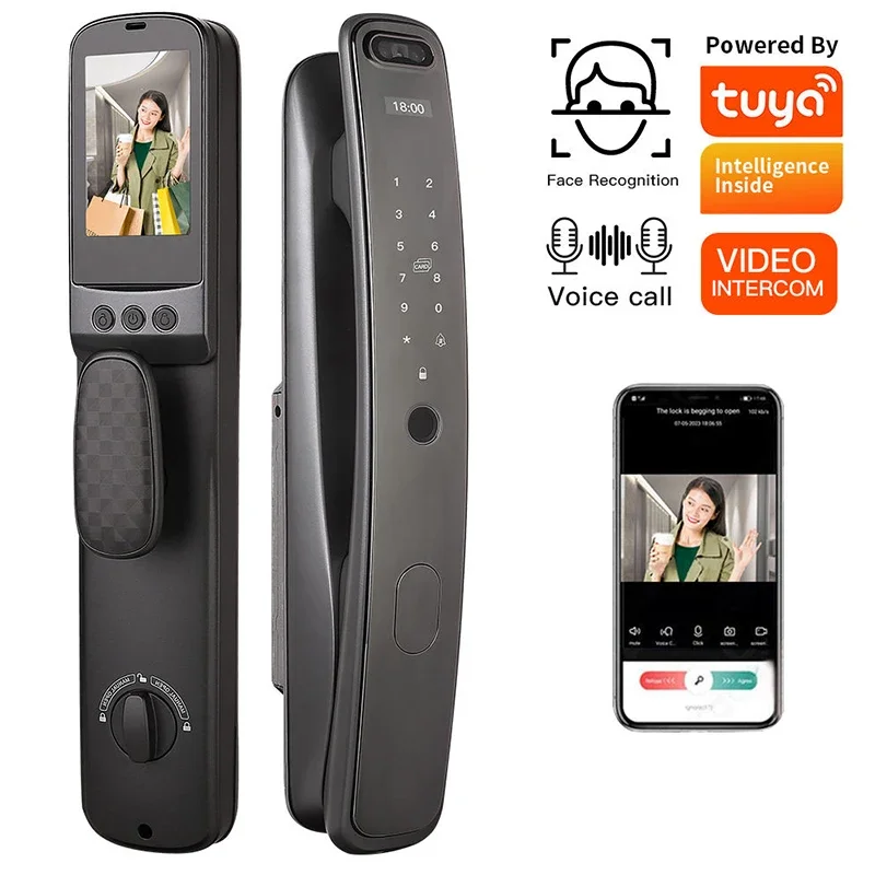 Tuya WIFI App High Security Fully Automatic Smart Lock Biometric Fingerprint Automatic Smart Door Lock Electronic Door Lock