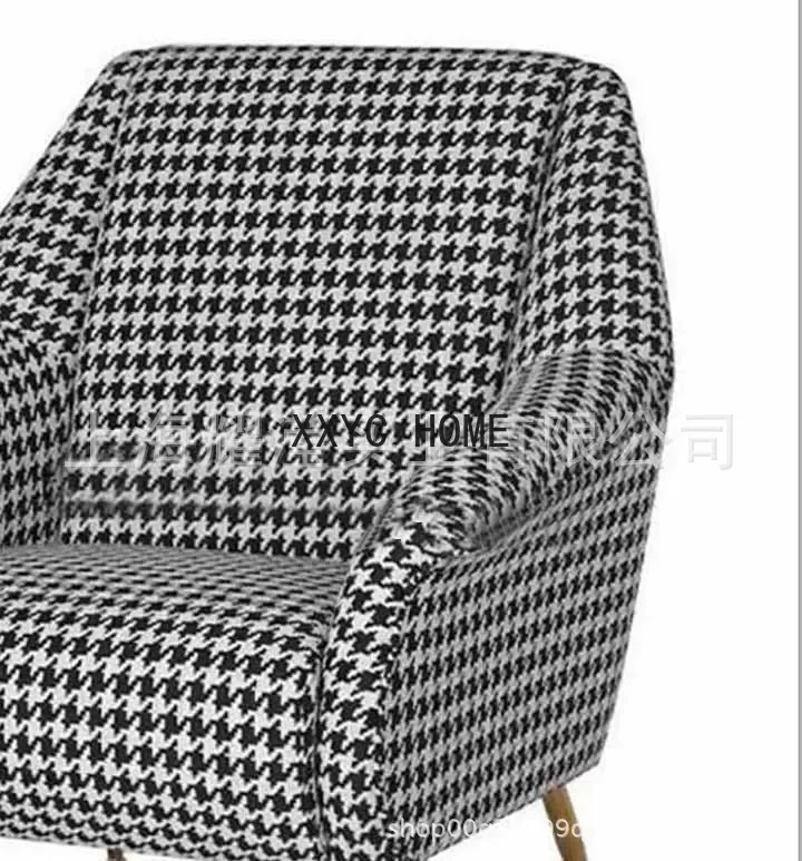 Nordic Modern Thousand Birds Grid Fabric Single Sofa