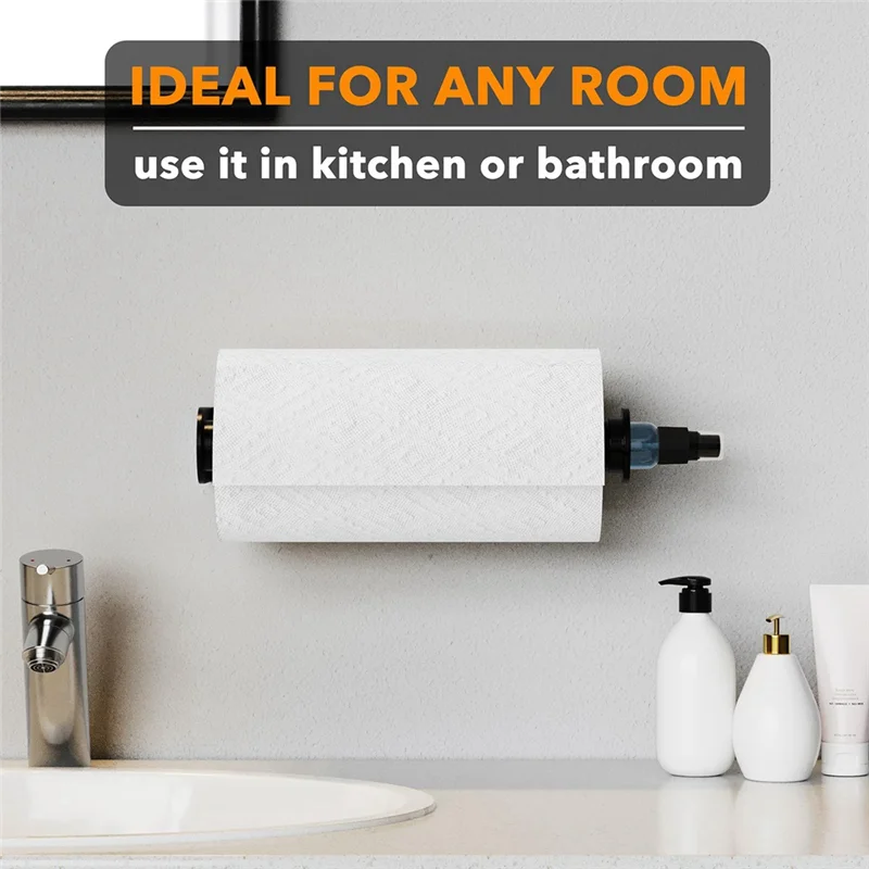

A23E-держатель для бумажных полотенец Держатель для бумажных полотенец с распылителем Подвесное настенное крепление для бумажных полотенец Ролик для кухни и ванной комнаты (Bla
