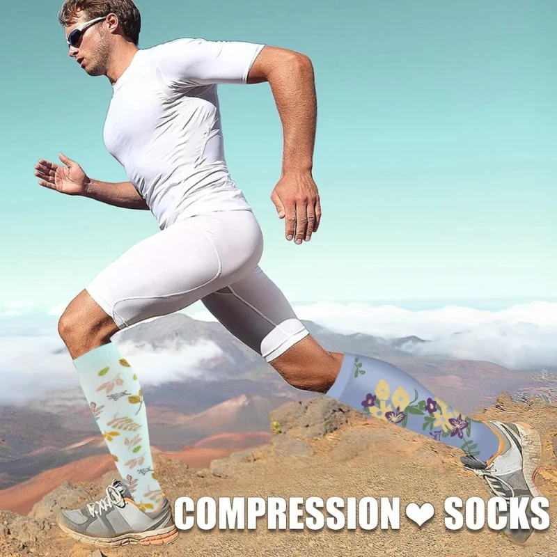 1 ペア男性女性圧縮ソックスレギンス用通気性ランニング圧力サッカー大人版ネットワーク圧力ナースソックス