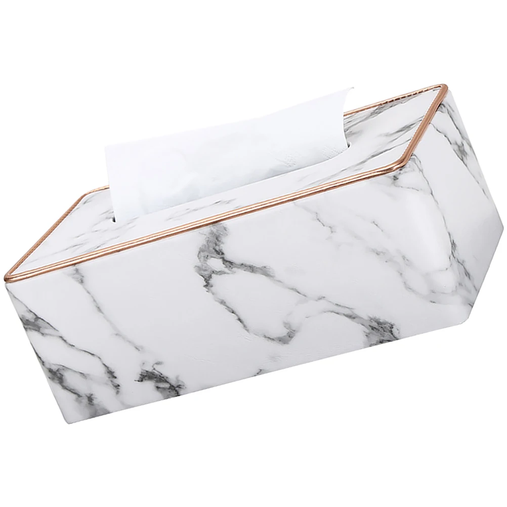 

Marble Tissue Box Holder Material Simple Stylish Design Storage Office Car Hotel Rooms Premium Quality