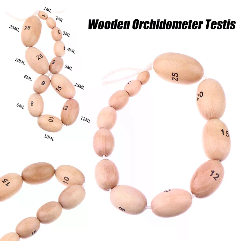 

12 Kinds of Size Wooden Orchidometer Testis Volume Meter Measurement for Measure Male Tanner Stage