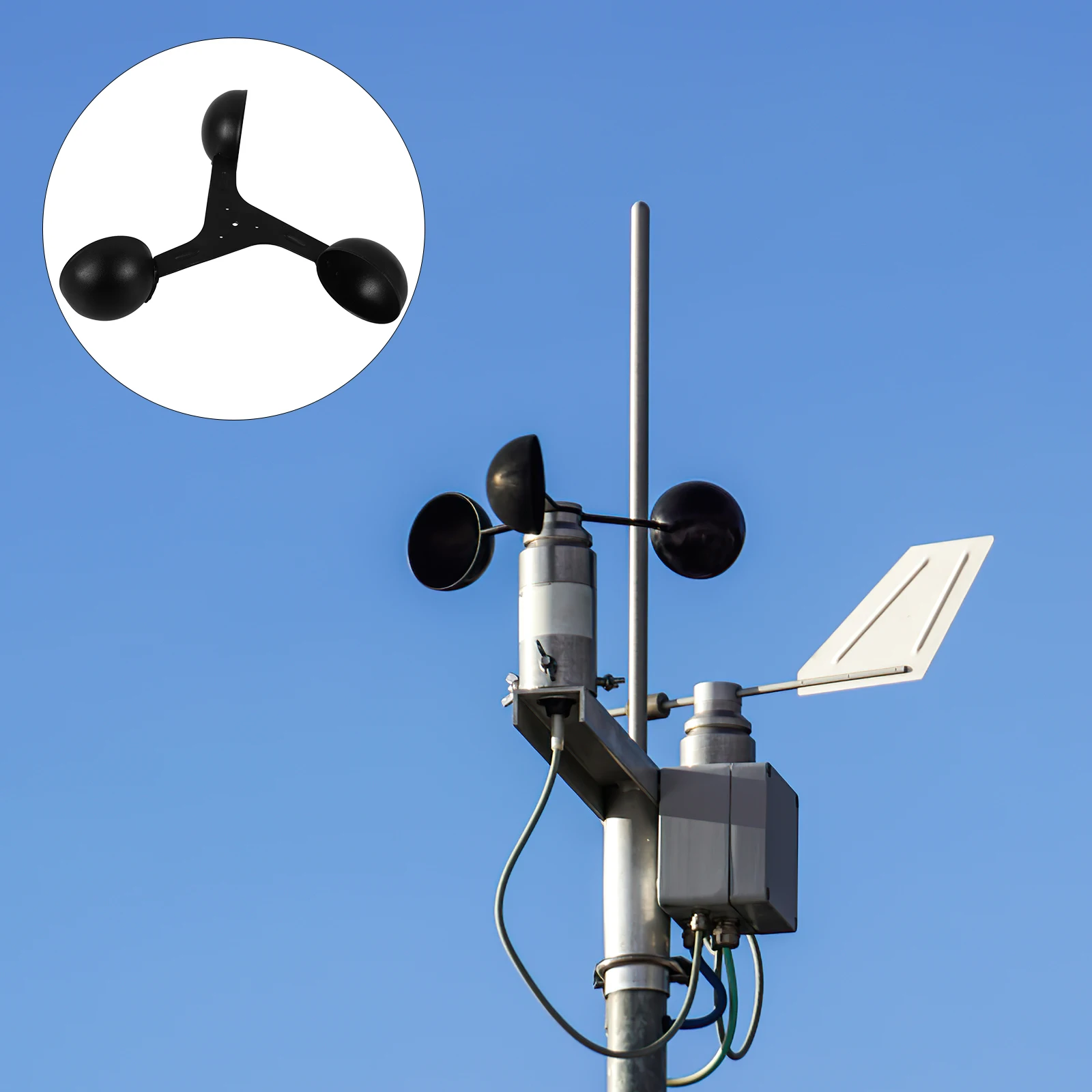 

Anemometer Sensor Cup Aluminum Alloy Wind Speed Replacement Metal Air Flow Meter Parts Ship Dock Breeding