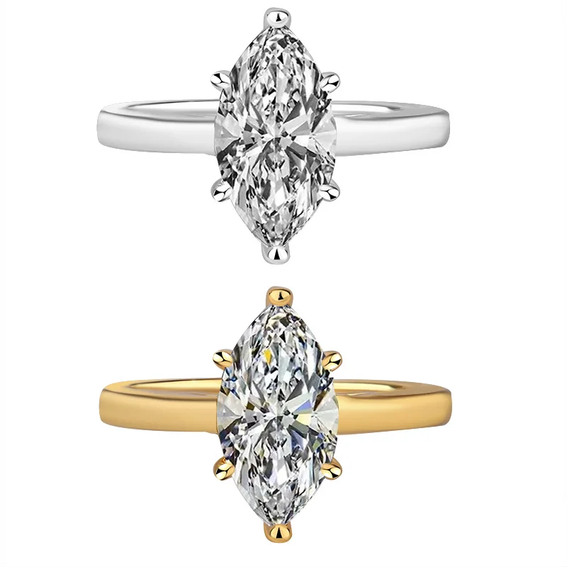 

Кольцо CEICI D VVS1 1CT 2CT с муассанитом огранки маркиз для женщин, из серебра S925, с имитацией бриллианта, изысканное ювелирное украшение, подарок на свадьбу