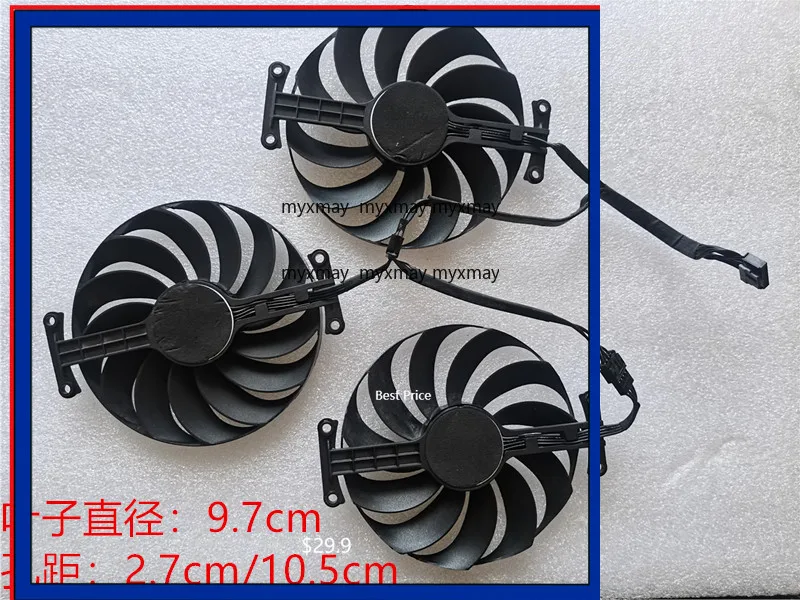 

97MM T129215SU CF1010U12S Cooler Fan Replacement For ASUS ROG Strix GeForce RTX 3070 3080 3090 3060Ti 3070Ti 3080Ti Video Card