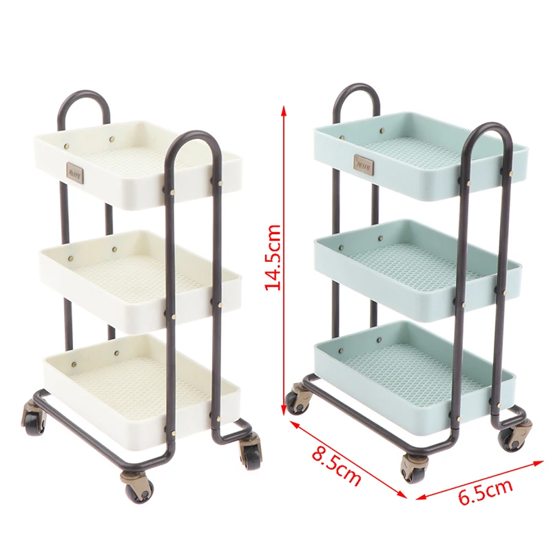 1Pc 1:12 Dollhouse Plastic 3-layer Shelf Storage Rack Flower Stand Rack Doll House Simulation Furniture Model Accessories